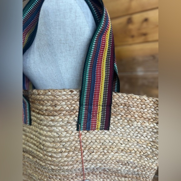 ☀️LAST ONE☀️ NWT Mer Sea Mersea Natural Jute Large Tote Merrakesh Collection - Picture 4 of 10
